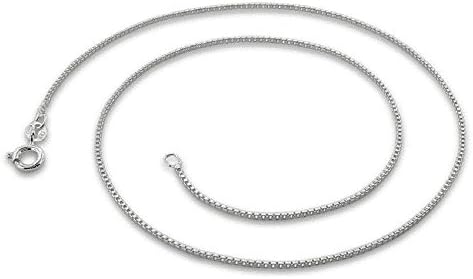 Sterling Silver 1.1MM Box Chain Strong and Sturdy Necklace Nickle Free Made in Italy