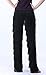 JS CHOW Women's Tassels Ballroom Latin Tango Salsa Practice Performance Dance Pants Black(S)