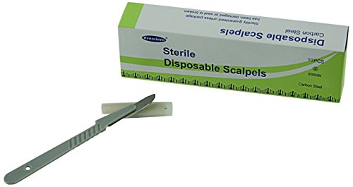 Premiere 9422 Disposable Scalpels with #22 High Carbon Steel Blades  (Box of 10 Pcs)