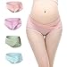 Uniwit 4 Pack Cotton Soft Maternity Pregnant Mother Panties Lingerie Briefs Low-Waist Underwear Underpants, (pink/Rose Red/Green/Blue),Label XL / US M