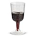 50 Silver Glitter Disposable Wine Glasses | 7 oz. Clear Hard Plastic Fancy Cups (50-Pack) by BloominGoods