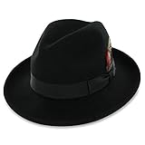 Belfry Bogart Men's 100 Percent Wool Dress Fedora in Black or Navy