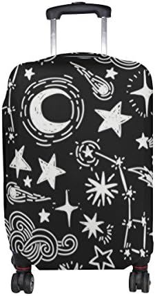 Mahu Travel Luggage Cover Old Star Moon Earth Print Suitcase Protective Cover Washable Spandex Fit for 18-32 Inches