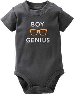 Baby Boys' Screenprint Slogan Bodysuit (Baby) - Gray - 6 Months