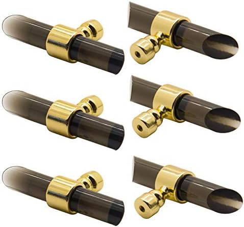 Combination of Life Dark Acrylic Lucite Polished Gold Kitchen Cabinet Drawer Knobs Door Handles Pull with Hardware 3-1/8 inches Overall Length Set of 6