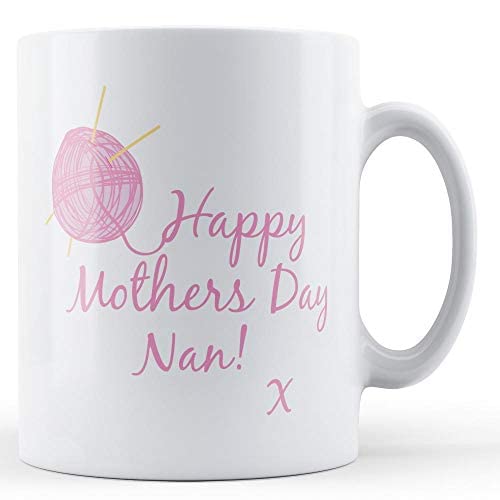 Finger prints - Happy Mothers Day Nan - Knitting Gift Mug, Ceramic, 11fl.oz.
