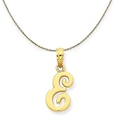 The Black Bow 14k Yellow Gold, Mimi, Sm Script Initial E Necklace