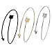 MECOO Womens Fadeless Charm Bangle Hypoallergenic Arrow Bracelet Silver＆Gold＆Black 3 Kinds for Choose (3 PCS Mix)