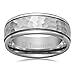 Cavalier Jewelers 8MM Men's Titanium Ring Wedding Band | Hammered Finish