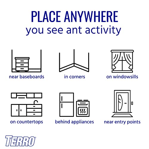 TERRO ANT KILLER BAIT STATIONS T300B – LIQUID BAIT TO ELIMINATE ANTS – BAIT SYSTEM – 12 COUNT STATIONS FOR EFFECTIVE INDOOR ANT CONTROL