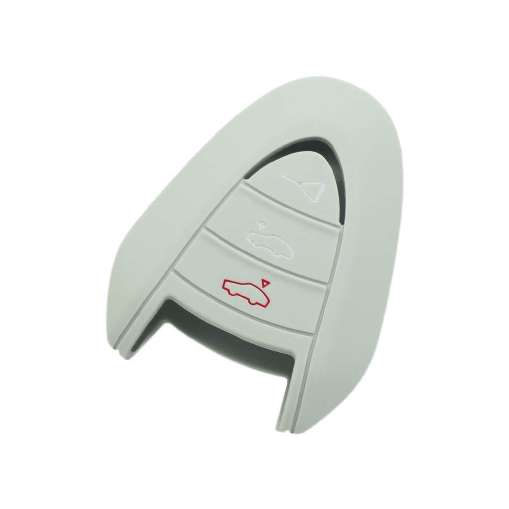 BROVACS Silicone Cover Protector Case Holder Skin Jacket Compatible with PORSCHE 3 Button Remote Key Fob CV9920 Grey