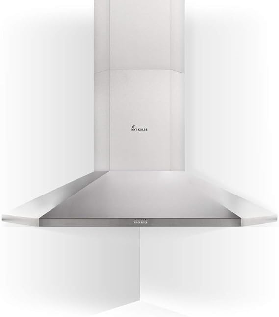 Corner cooker hood wall hood (90cm, stainless steel, extra quiet, 671m³