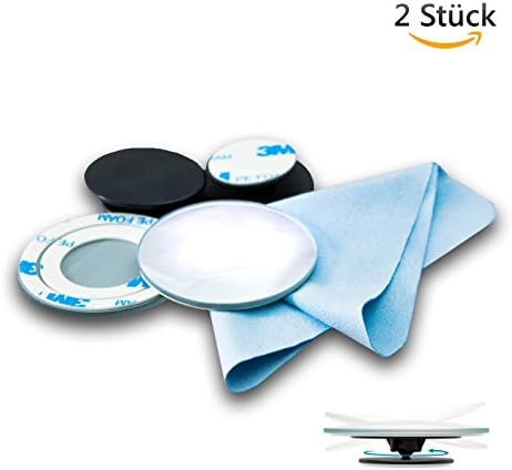 Premium Blind Spot Safety Mirror – + FREE Cleaning Cloth – High Quality ideal for additional Mirror – 360 Degree Adjustable Running Schuls Mirror Suitable For Any Car