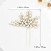 Unicra Wedding Crystal Flower Hair Pins Decorative Wedding Bridal Hair Accessories for Brides Pack of 2 (B-Gold)