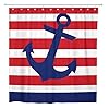 ArtSocket Shower Curtain Red Anchor On Blue Stripes Docker Home Bathroom Decor Polyester Fabric Waterproof 72 x 72… 41D2aIc9KbL. SS100