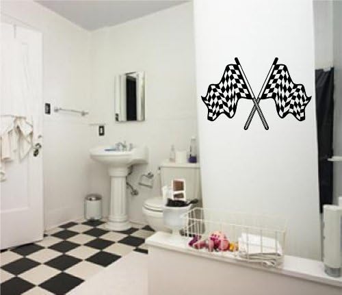 Global Graffix Checkered Flag Style 6 Wall Decal Sticker Home Decor 23" x 13"