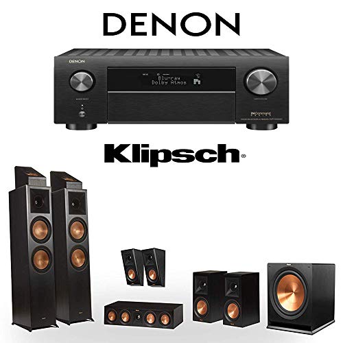 Klipsch RP-8000F 5.1.4 Dolby Atmos Home Theater System with Denon AVR-X4500H 9.2-Channel 4K Home Theater AV Receiver