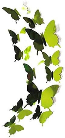 12 PCS Wall Stickers Decal 3D Mirror Butterflies Wall Art Stickers Home Decors by LuckUK