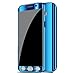 Galaxy Note 9 Case, Ultra Slim Electroplate 360 Degree Full Body Protection Mirror Case with Tempered Glass Screen Hard PC Protector for Samsung Galaxy Note 9 (Blue-)
