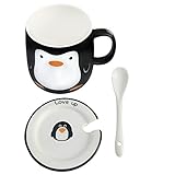Nuowoqi Coffee Mug Tea Milk Cup 11 oz Four Animal Design Home And Office Use Penguin