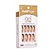Gold Finger Gel Glam Press on Nail Dark Brown Glitter French Full Cover Luxurious Design, Square shape, Medium Length, MIni Glue Included GF64