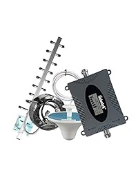 Lintratek   Amplificador de señal para teléfono móvil 4G LTE AWS 1700 2100 MHz con 4 amplificadores de señal celular con kit de antena para techo Yagi para oficina en casa