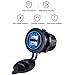 Zeato 4.8A Dual USB Charger Socket Waterproof Power Outlet 5V [2.4A & 2.4A] Dual Ports Fast Charge Adapter for iPhone Smartphone Car Boat Marine RV Mobile (Blue)