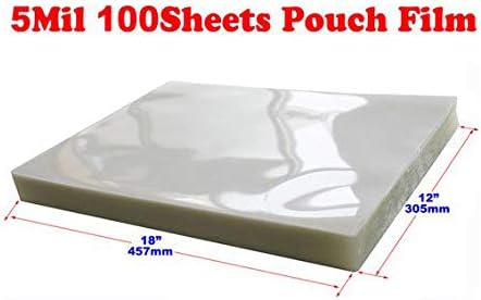 100 PK 5Mil 12x18" Large Size PVC 2Flap Thermal Laminating Pouch Film Laminator
