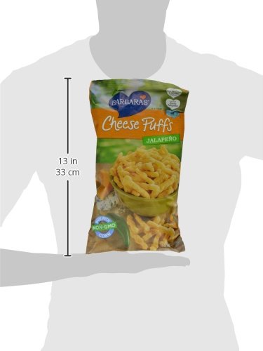 Barbara's Jalapeño Cheese Puffs, Gluten Free, Real Aged Cheese, 7 Oz Bag - Thumbnail 4