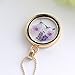 Gmai Purple Pressed lover Flower Wish Necklace Stainless Steel Chain