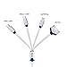 Vastar Premium 4 in 1 Multiple USB Charging Cable Adapter Connector with Micro USB / Mini USB Ports for iPhone 6, 5, 4, iPad 4,3,2,Air,Galaxy S4, S5,Nexus 5, and More
