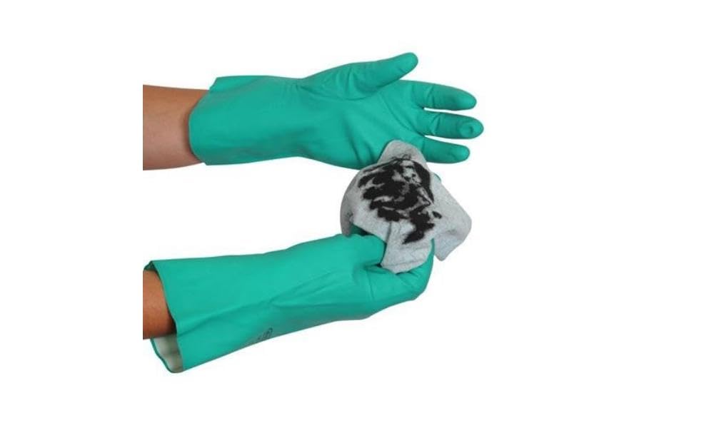 Ultimate Industrial NL15 Lightweight Nitrile Gauntlets, 8/Medium, Green