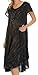 Sakkas 715D Michiko Stonewashed Caftan Dress/Cover Up - Black - One Size