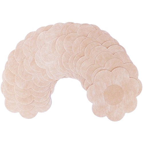 10 Pairs Non Woven Adhesive No Show Breast Petal Pasties Disposable Nipple Covers (Flower Shape, 20 Pairs)
