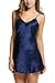 Avidlove Women's Pajamas Satin Nightgown Sexy Mini Slip Sleepwear Dark Blue M