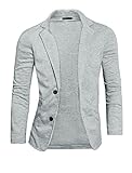 Allegra K Men Classic Notched Lapel Blazer, S (US 36), Gray