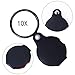 Elcoho 6 Pack 10X Mini Magnifying Glass Folding Pocket Magnifier with Rotating Protective Holster Leather Pouch for Reading with Storage Bag
