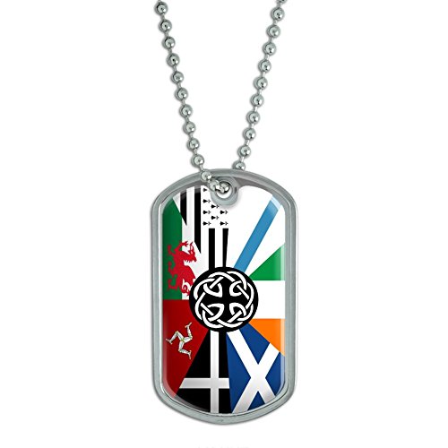 Celt Irish Ireland Pan-Celtic Nation Flag - Military Dog Tag Luggage Keychain