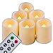 Beichi Set of 6 Remote Control Votive Candles Battery Operated, Flameless Flickering Tealight Candles, LED Timer Tea Lights in Amber Yellow Flame, Unscented Outdoor Electric Candles, D1.5
