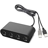 GameCube Controller Adapter for Nintendo Switch, Wii U, and PC USB, 4 Port,Plug and Play, No Drive Need