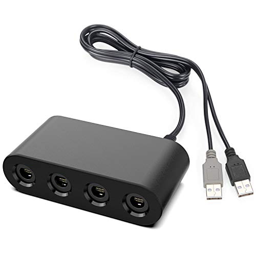 Gamecube Controller Adapter for Nintendo Switch, Wii U, and PC USB, 4 Port,Plug and Play, No Drive Need