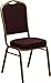 Flash Furniture Hercules Series Crown Back Stacking Banquet Chair, Set of 4, Burgundy Patterned Fabric/Gold Frame