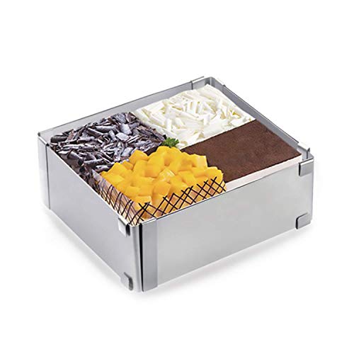 Seporna Square Cake Mold Ring, 611 Inch Adjustable Stainless Steel