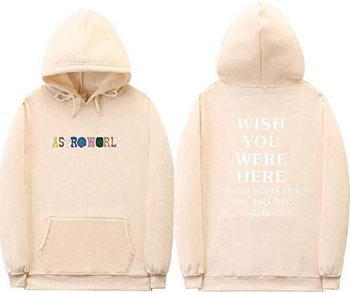 Travis Scotts ASTROWORLD Hoodies Fashion Logo Print Cool and Fashion Clothes Clothes Sweatshirts-1PC-Small Family Biege