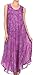 Sakkas 16801 - Laeila Tie Dye Washed Tall Long Sleeveless Tank Top Caftan Dress/Cover up - Purple - OS