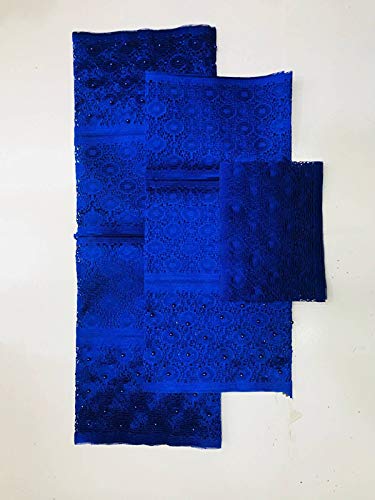 Lace - Latest 2018African headtie with Beads Nigerian gele Wrapper Women Head wear 3pcs/Set L810-2 - (Color: As Picture 5)