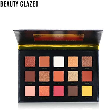 BEAUTY GLAZED Portable 15 Colors Eye Shadow Palette Pressed Highlighter Glitter Powder Eyeshadow Pallete Cosmetics Sunset