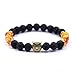 JOYA GIFT Chakra Lava Stone Owl Beads Bracelets Mens Womens Friendship Bracelets Set
