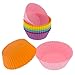 Freshware CB-304SC 12-Pack Silicone Mini Round Reusable Cupcake and Muffin Baking Cup, Six Vibrant Colors