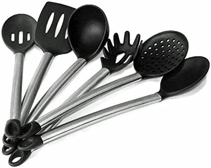 ChefzPros Nonstick Silicone Kitchen Utensil Set - Black